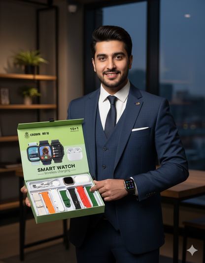 Crown MR 10 + 1 Ultra Smartwatch with AirPods