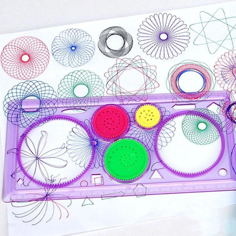 Colorful Plastic Drawing Stencil Kit for Kids — Geometry Rulers & Graphic Templates for School Projects DIY Crafts