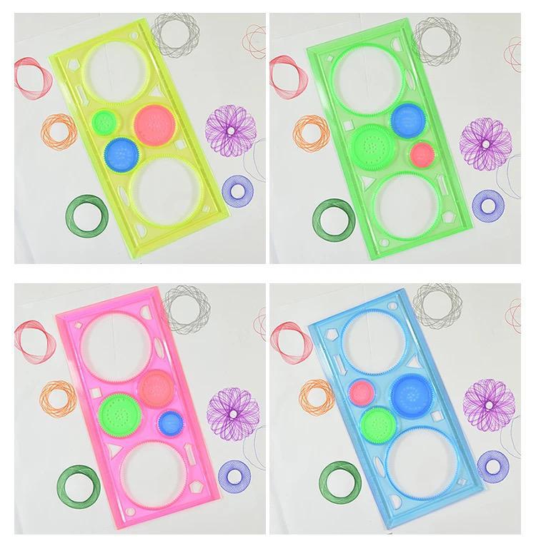 Colorful Plastic Drawing Stencil Kit for Kids — Geometry Rulers & Graphic Templates for School Projects DIY Crafts