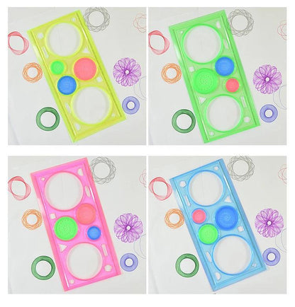 Colorful Plastic Drawing Stencil Kit for Kids — Geometry Rulers & Graphic Templates for School Projects DIY Crafts