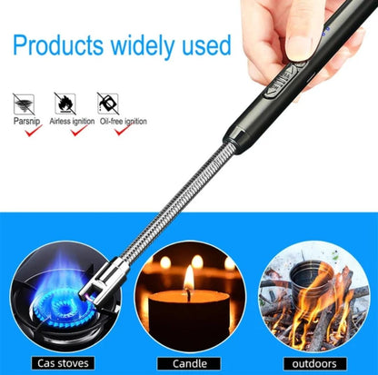 Electric Arc Lighter Rechargeable USB — Windproof Waterproof 360° Flexible Neck (Random Colors) | Sajeel.pk
