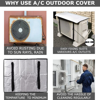 AC Outdoor Unit Protector 35 Inch — Heat Insulation Sunlight Shade Cover for All AC Outdoor Units