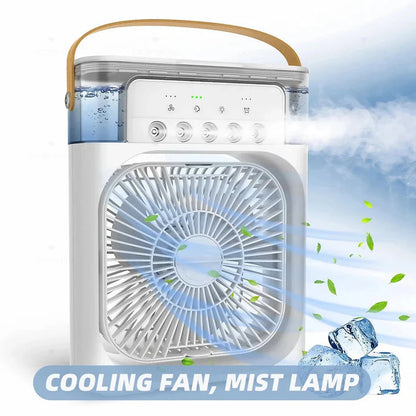 11 Inch Portable Mist Fan USB Electric — LED Night Light Water Mist Humidifier Function (Random Color)
