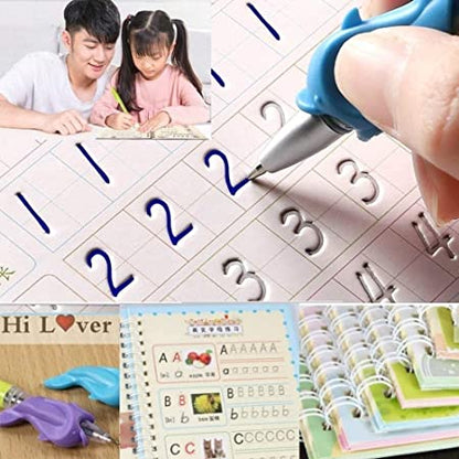 Sank Magic Practice Copybook Set — 4 Books + 10 Refills + Magic Pen | Handwriting Learning Kit for Kids