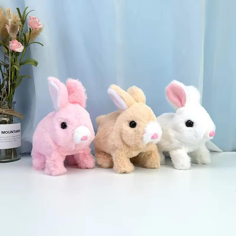 Y Robot Rabbit Toy Plush Electronic Bunny — Walks Jumps Runs Shakes Ears Interactive Kids Gift for Boys & Girls