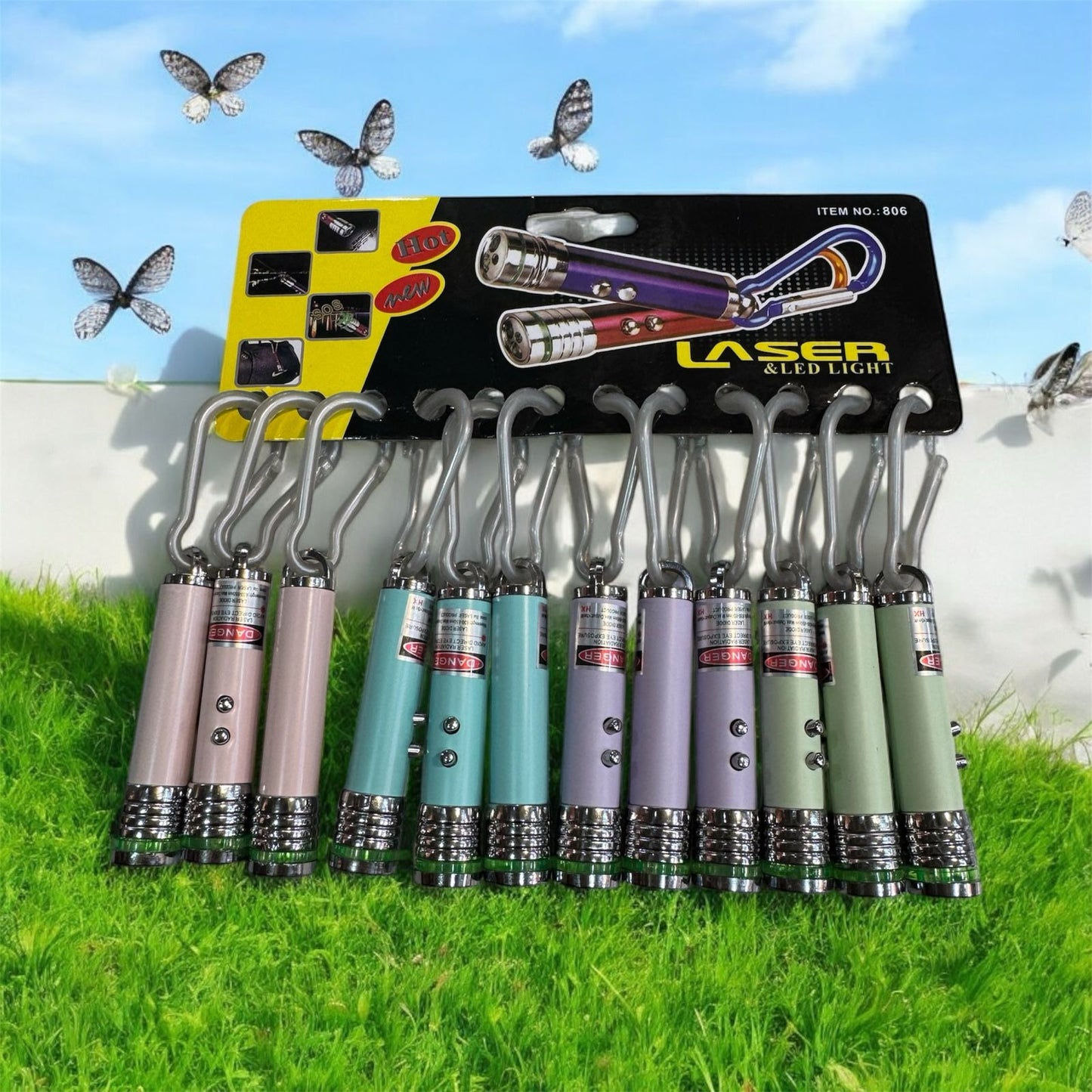 3 in 1 Laser Light Full Range Set Pack of 12 — Laser Pointer Flashlight Multi Function Compact Portable