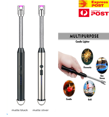 Electric Arc Lighter Rechargeable USB — Windproof Waterproof 360° Flexible Neck (Random Colors) | Sajeel.pk