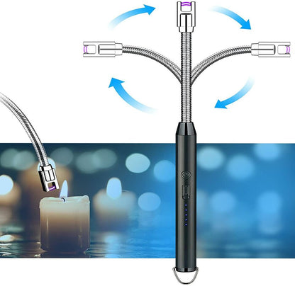Electric Arc Lighter Rechargeable USB — Windproof Waterproof 360° Flexible Neck (Random Colors) | Sajeel.pk