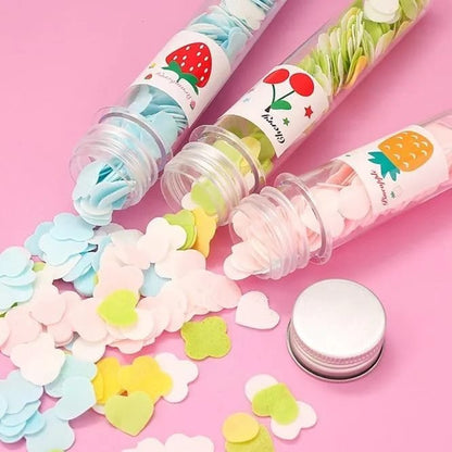 Large Acrylic Bottle Flower Paper Soap Sheets — Portable Fragrant Travel Soap for Hand Cleaning Daily Use | Sajeel.pk