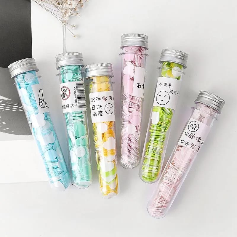 Large Acrylic Bottle Flower Paper Soap Sheets — Portable Fragrant Travel Soap for Hand Cleaning Daily Use | Sajeel.pk
