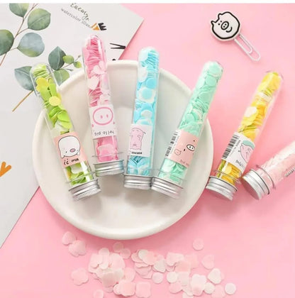 Large Acrylic Bottle Flower Paper Soap Sheets — Portable Fragrant Travel Soap for Hand Cleaning Daily Use | Sajeel.pk
